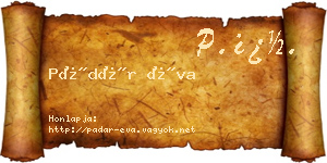 Pádár Éva névjegykártya